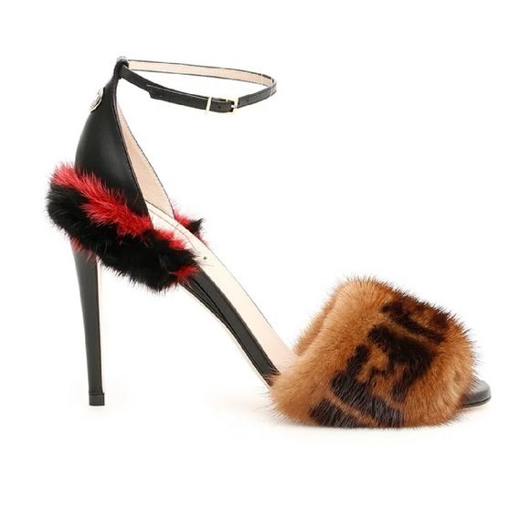 Fendi FF Mink Heels 38.5 - Picture 1 of 6